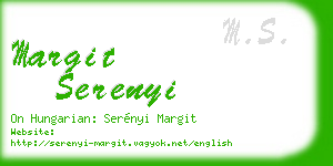 margit serenyi business card